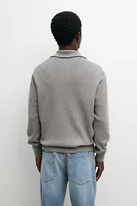 100% cotton zip-up knit cardigan