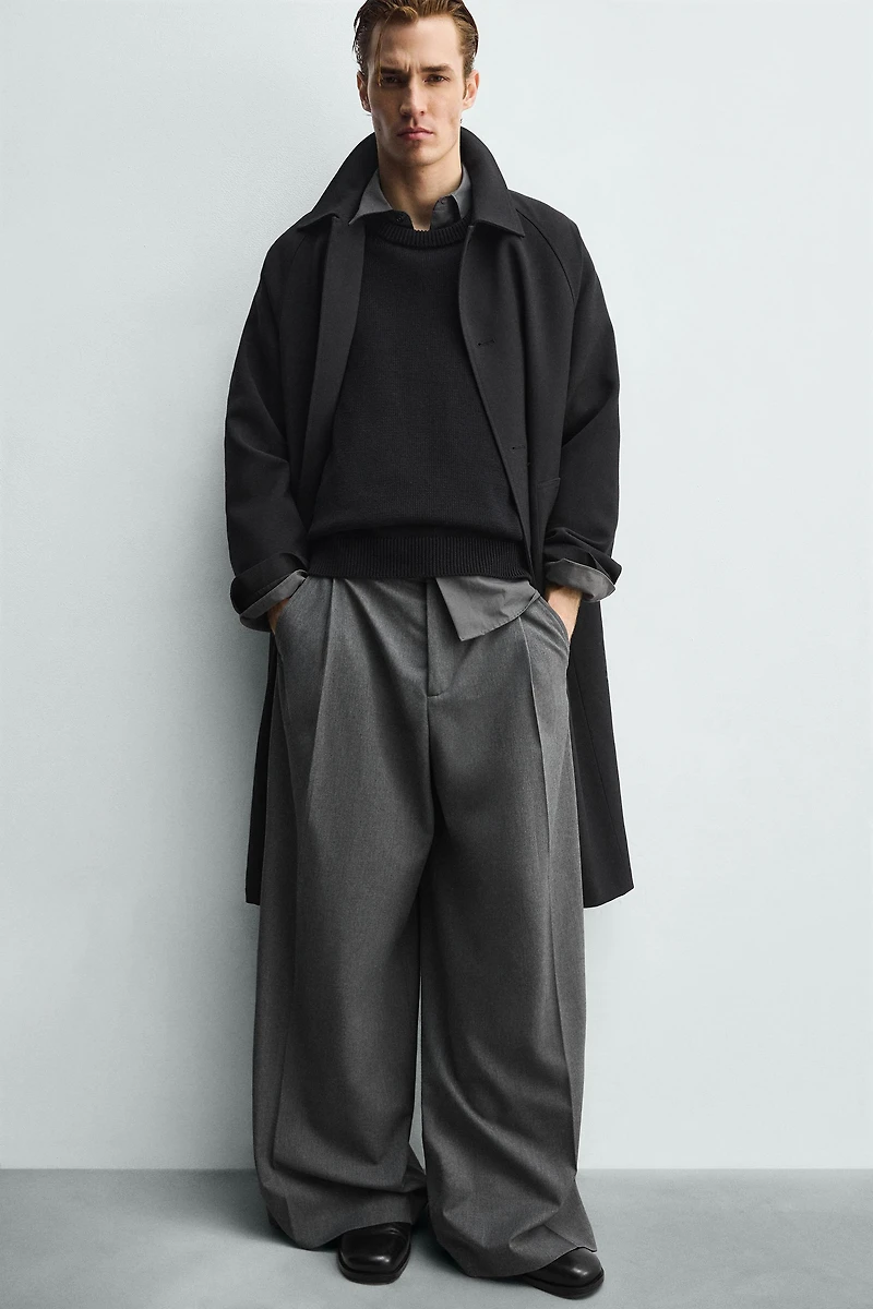 PLEATED WIDE FIT PANTS