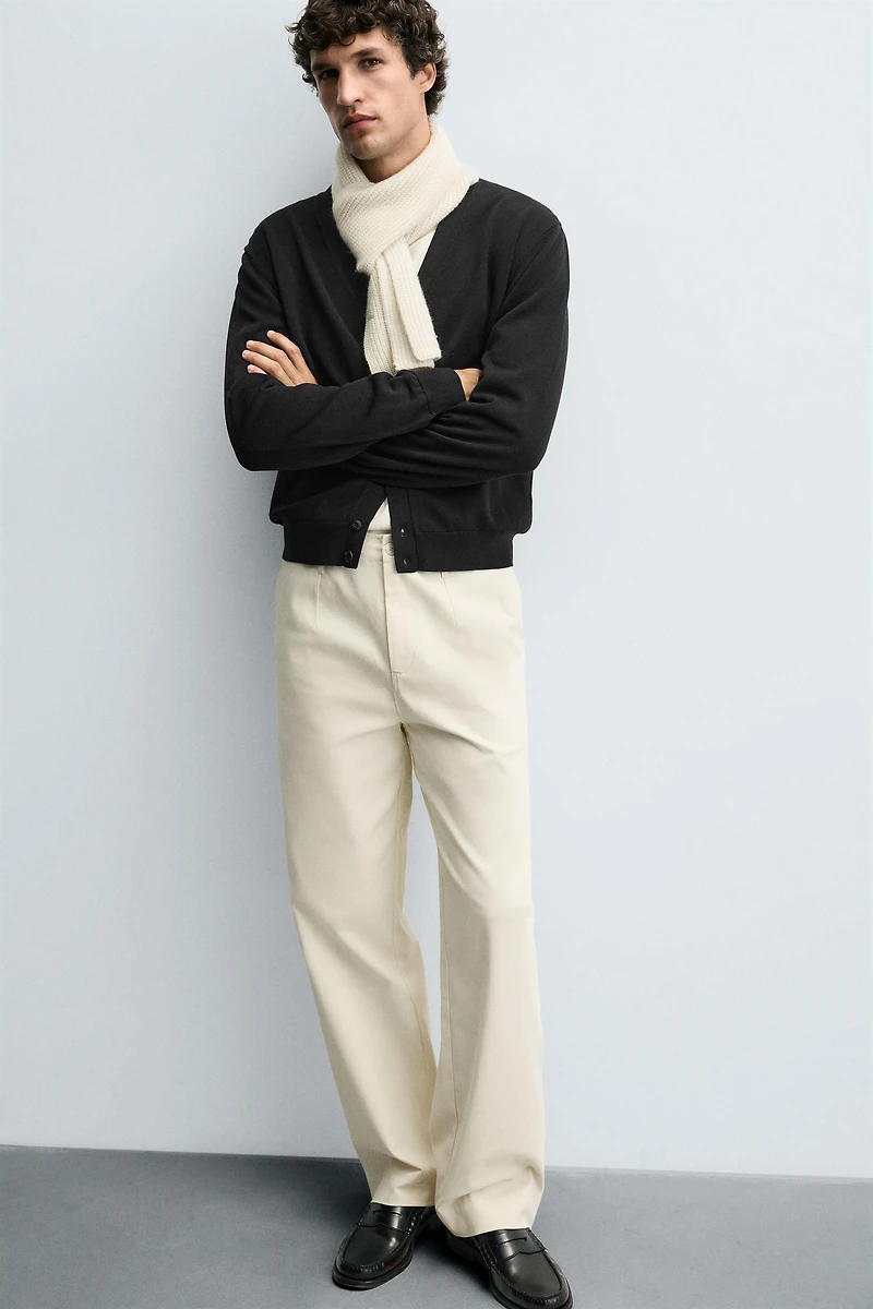 TWILL TEXTURED BELT PANTS