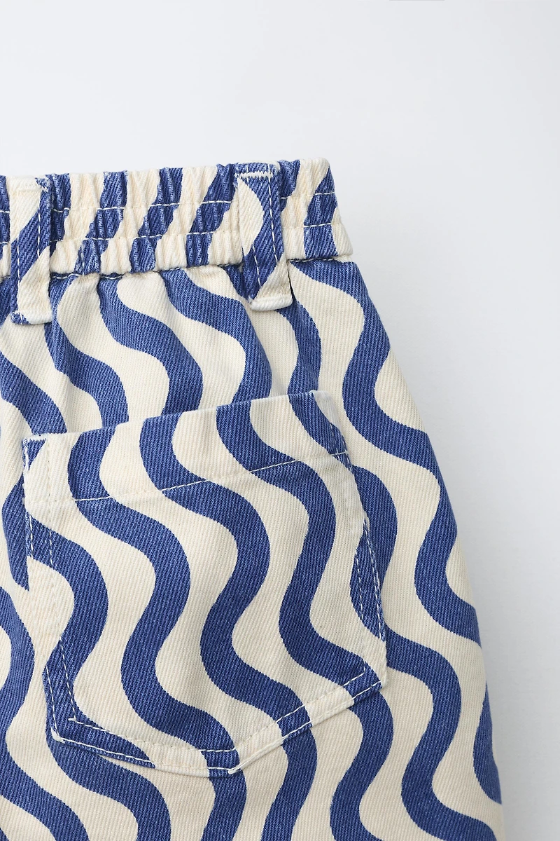 GEOMETRIC WAVE TWILL SHORTS