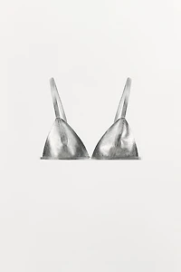 SOUTIEN-GORGE MÉTALLISÉ 100% CUIR