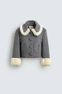 FAUX FUR TRIM JACKET HARRY LAMBERT FOR ZARA X DISNEY