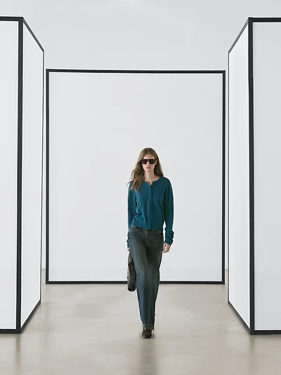 Cardigan 100 % laine avec boutons recouverts