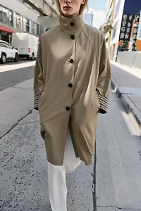 TRENCH OVERSIZE POIGNETS À CARREAUX