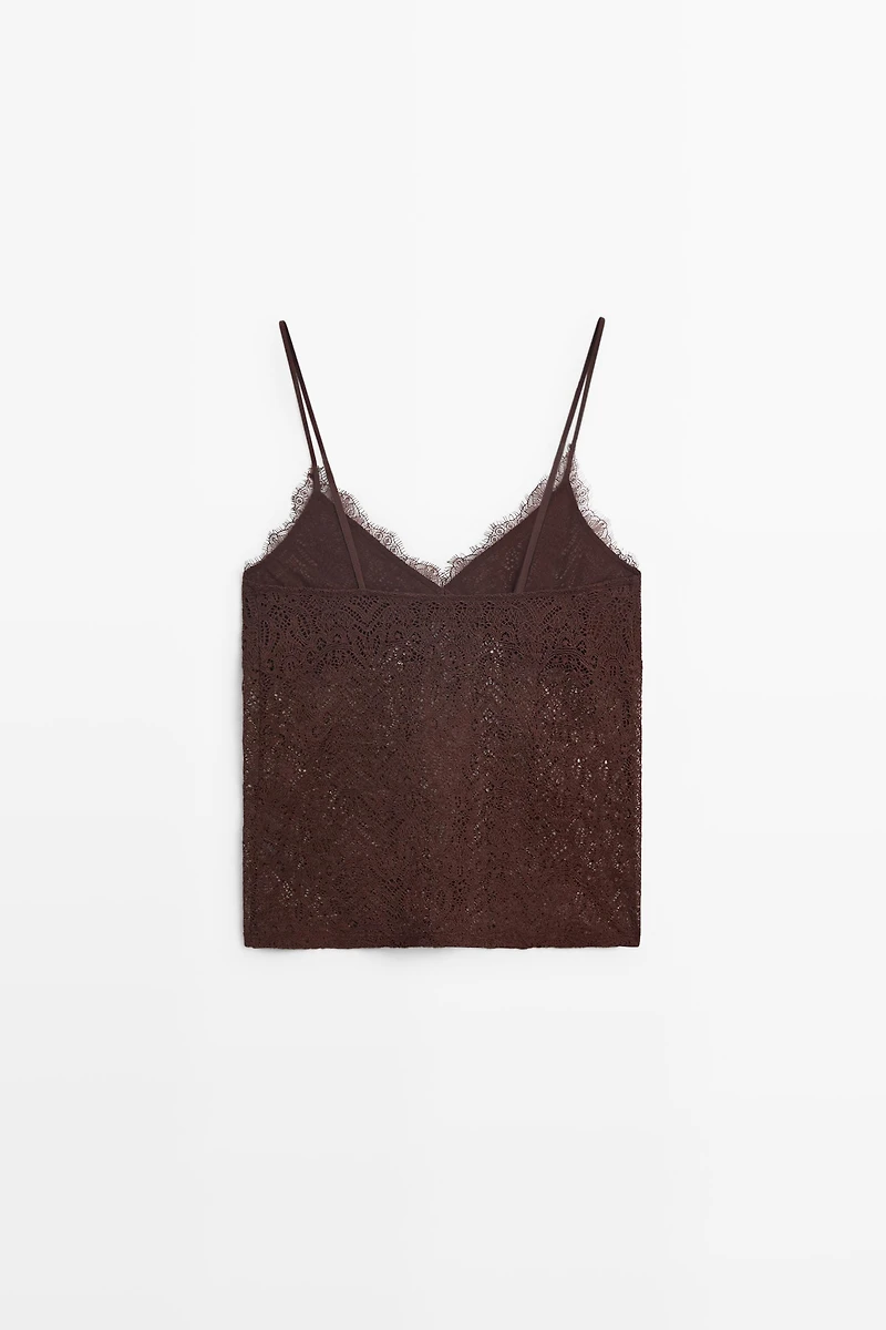 Strappy lace detail top