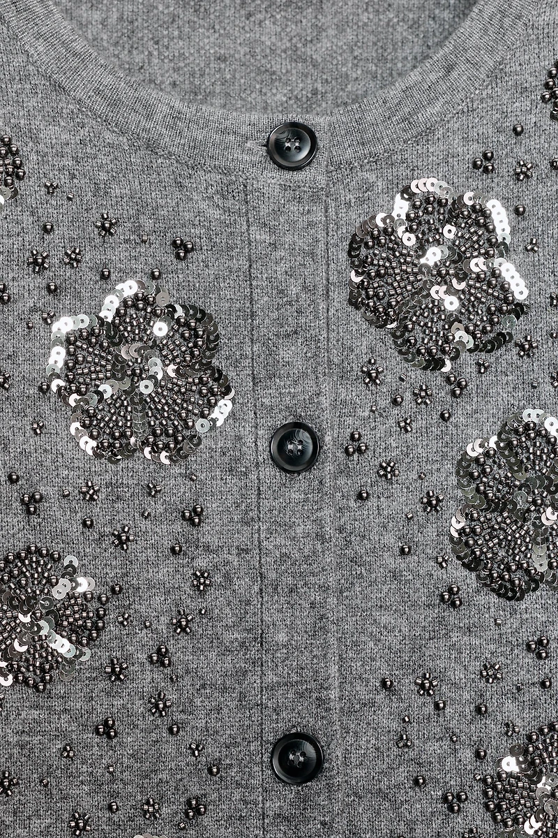 BEADED KNIT CARDIGAN