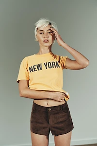 FAUX SUEDE MINI SHORTS