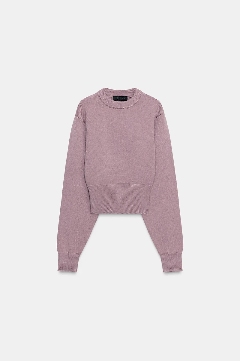 SHORT BASIC KNIT SWEATER