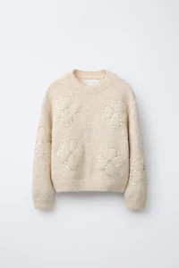 TULLE AND SEQUIN FLORAL KNIT JUMPER