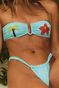 PALM TREE BEADED BIKINI TOP