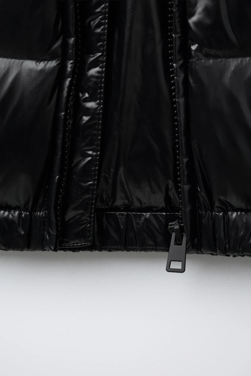 DOWN PUFFER COAT WITH HOODIE, WATER REPELLENT