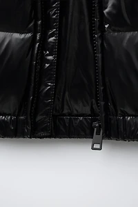 DOWN PUFFER COAT WITH HOODIE, WATER REPELLENT