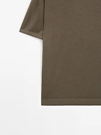 Short sleeve knit wool blend T-shirt
