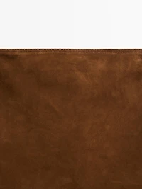 Suede nappa leather mini skirt with topstitching