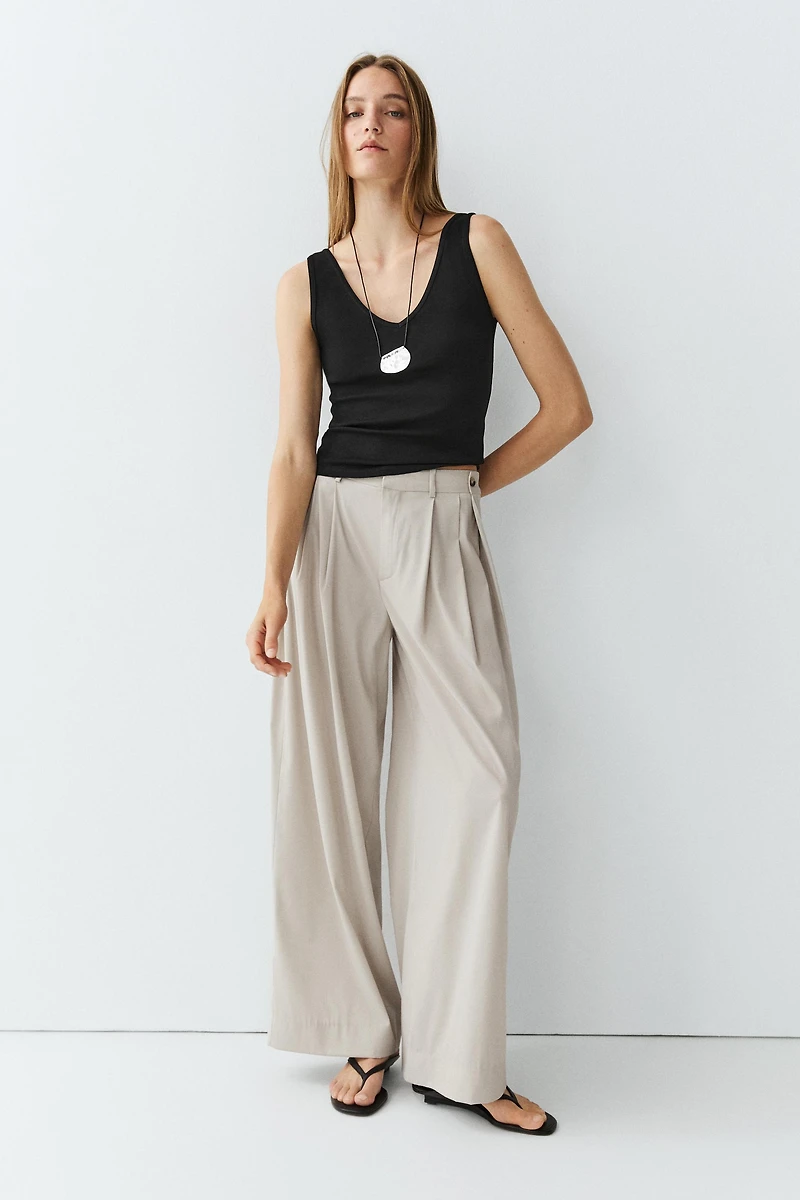 Cotton blend strappy top