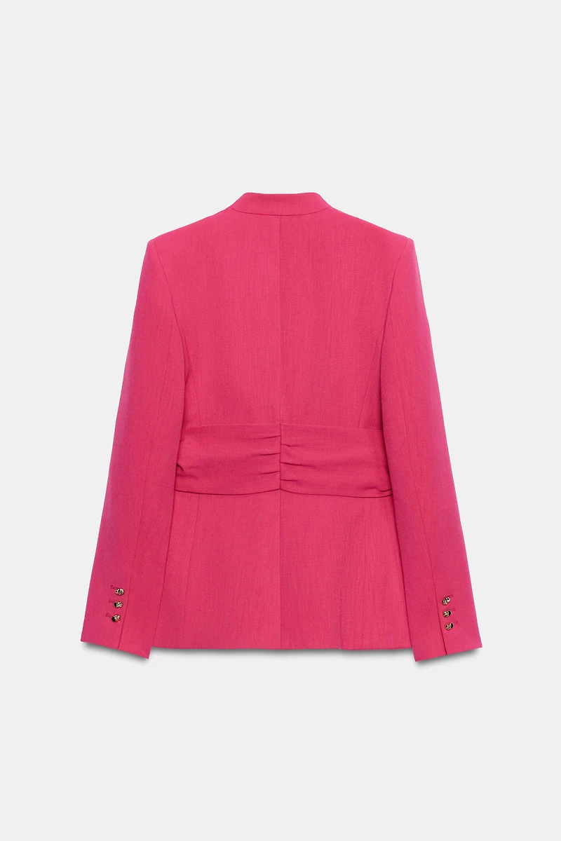 SHOULDER PAD BLAZER WITH BELT
