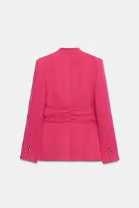 SHOULDER PAD BLAZER WITH BELT