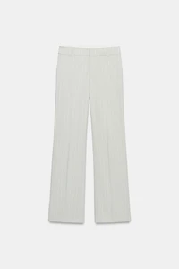 LOW-RISE STRIPED STRAIGHT LEG PANTS