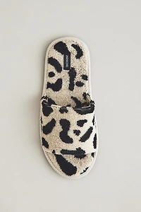 CHAUSSONS À BOUT OUVERT ÉPONGE ANIMAL PRINT