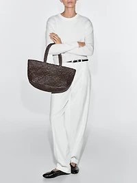 braided nappa leather tote bag