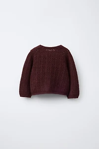 CASHMERE OPENWORK KNIT CARDIGAN