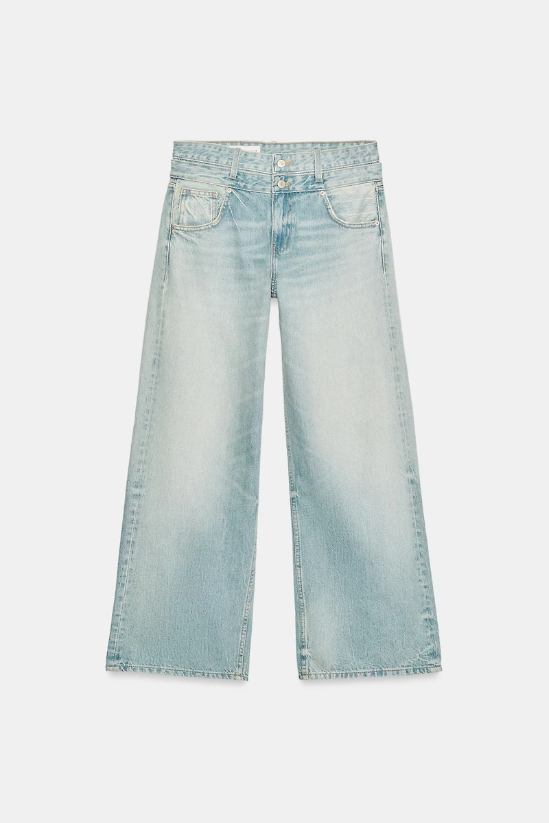 TRF DOUBLE WAIST MID-RISE STRAIGHT JEANS
