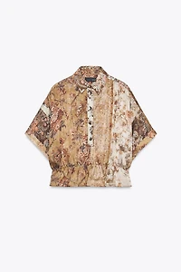 PRINTED SATIN EFFECT SHIRT
