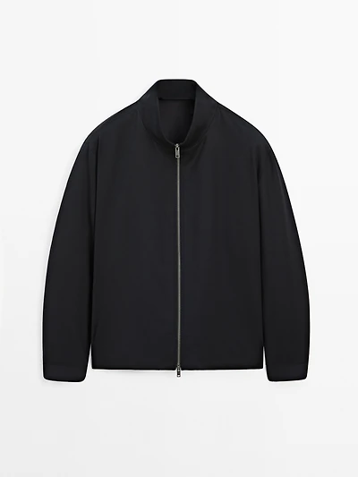 Blouson en laine mélangée