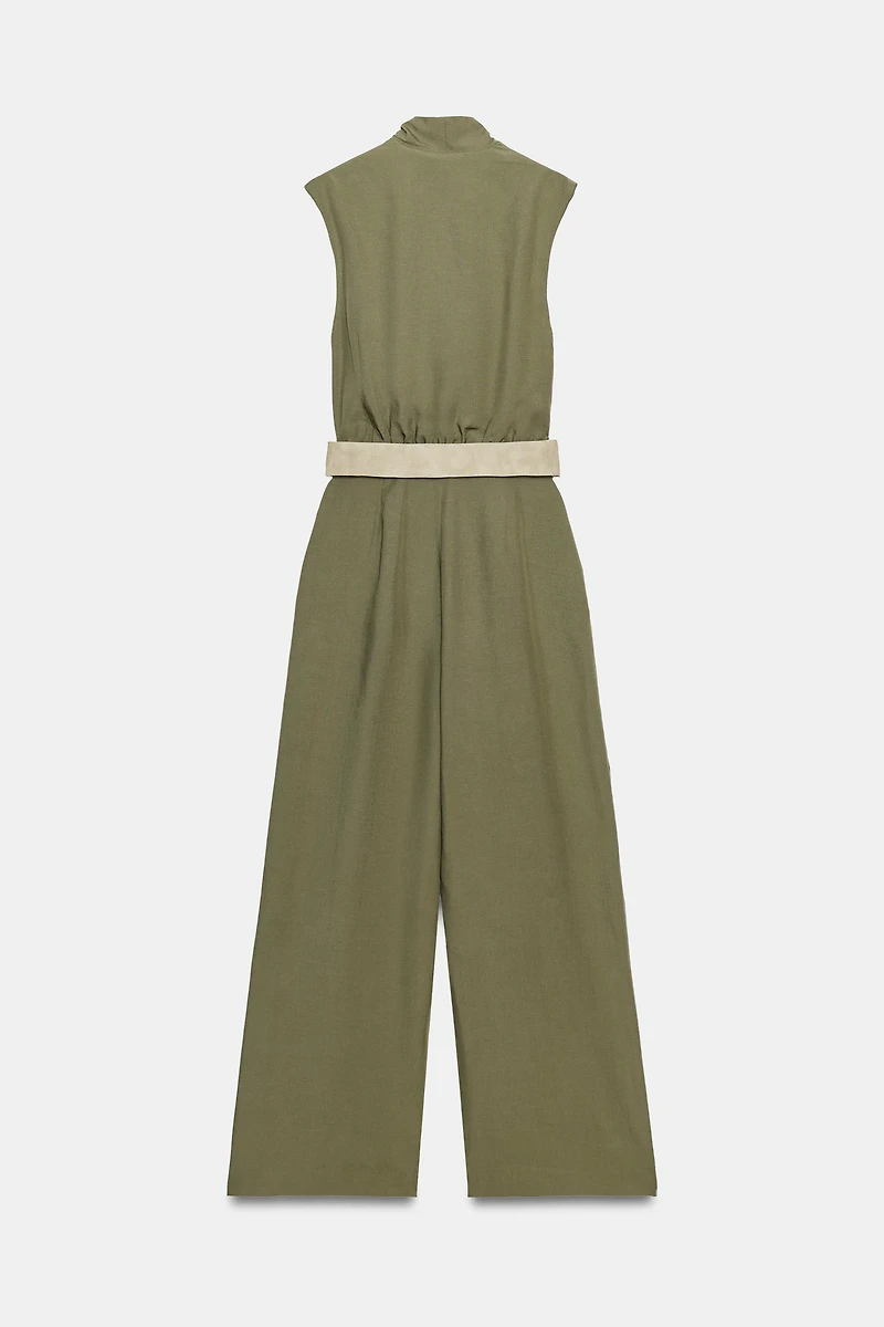 LONG BELTED JUMPSUIT