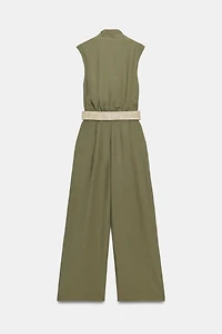 LONG BELTED JUMPSUIT