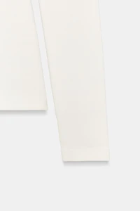 T-SHIRT CÔTELÉ À MANCHES LONGUES