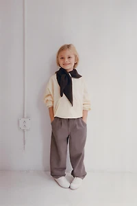 SOFT TOUCH BAGGY PANTS WITH TOPSTITCHING