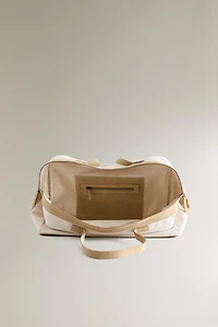CANVAS BAG WITH LEATHER DETAIL