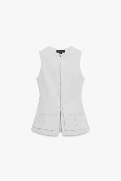 TOP EN COTON ÉLASTIQUE À POCHES