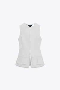 TOP EN COTON ÉLASTIQUE À POCHES