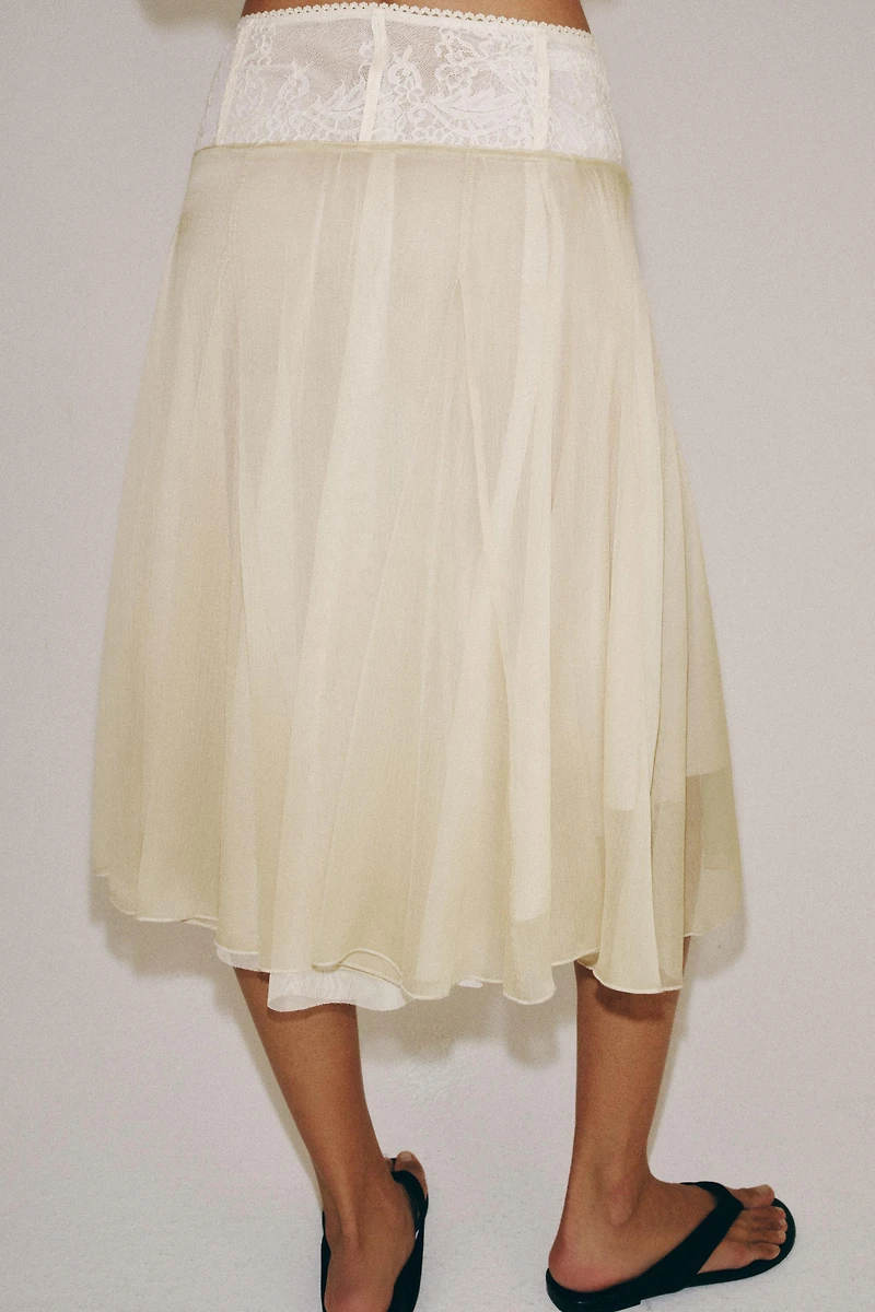 COMBINATION MIDI SKIRT