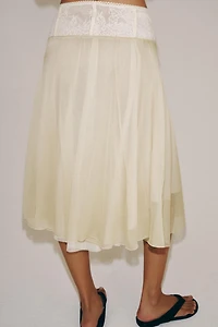 COMBINATION MIDI SKIRT