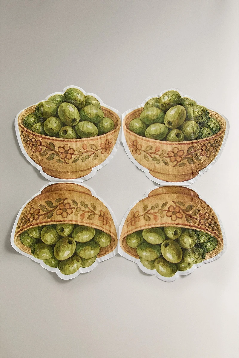 LOT SERVIETTES PAPIER OLIVES (LOT DE 20)