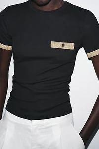 METALLIC THREAD T-SHIRT