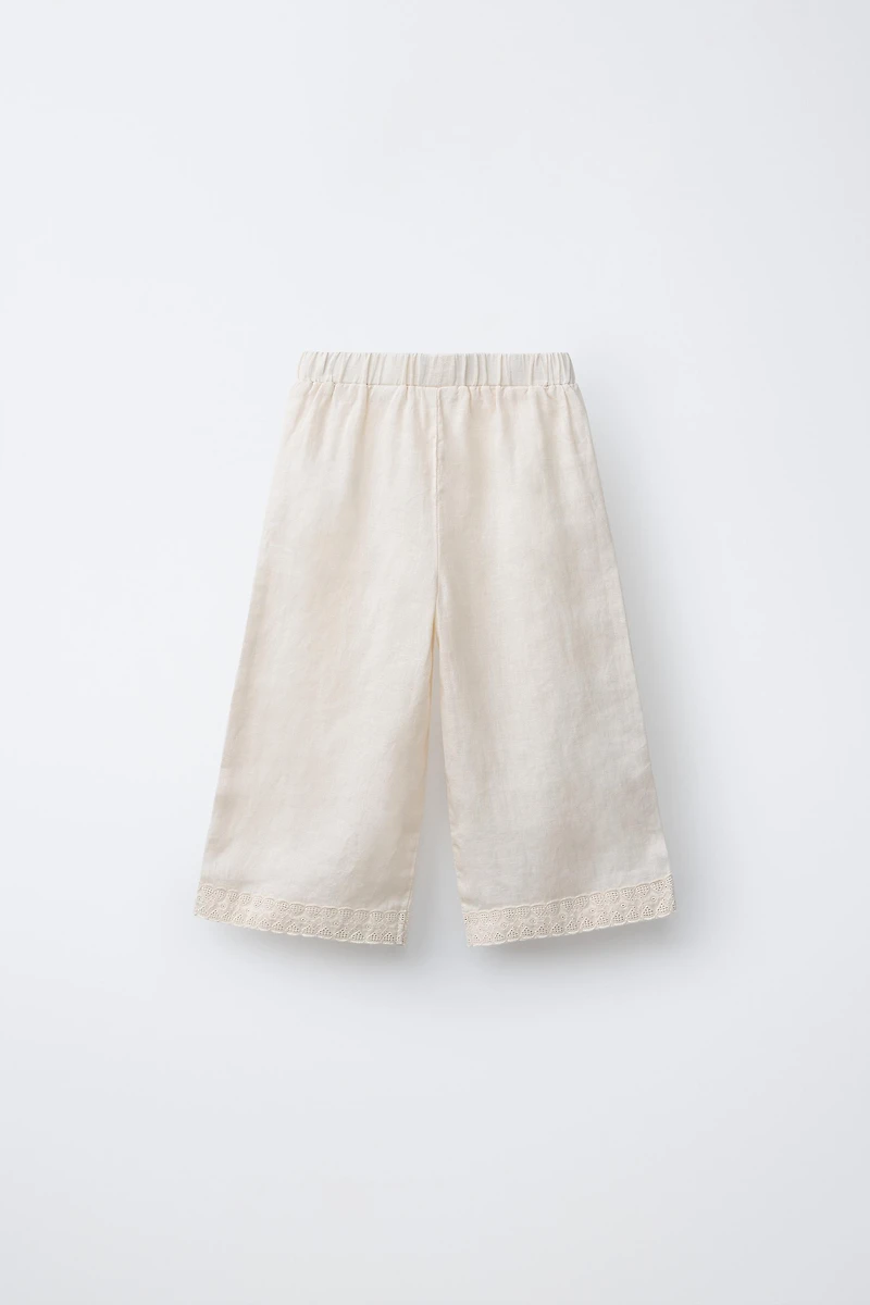 JUPE-CULOTTE 100% LIN DENTELLE