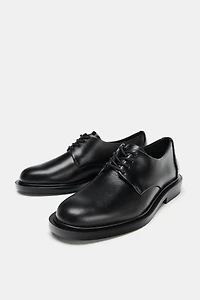 LACE-UP LEATHER DERBY SHOES