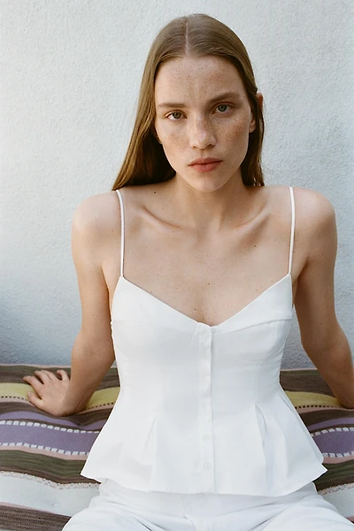 PLEATED POPLIN TOP