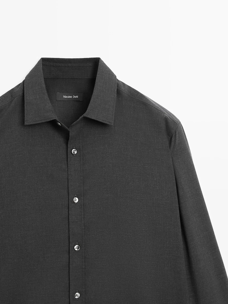 Chemise regular à micro-carreaux