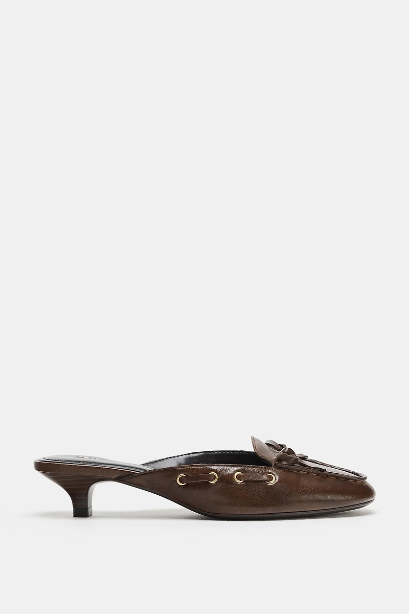 LEATHER SLINGBACK BOAT SHOES