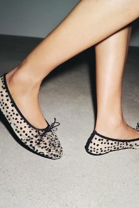MESH BALLET FLATS WITH BOW