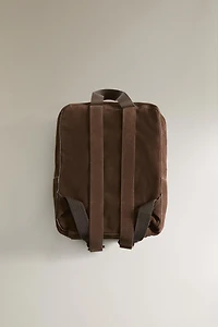 SPLIT SUEDE LEATHER BACKPACK