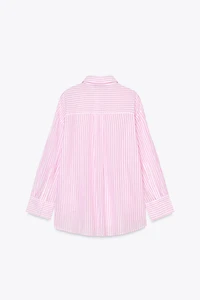 STRIPED GAUZE OVERSIZED SHIRT