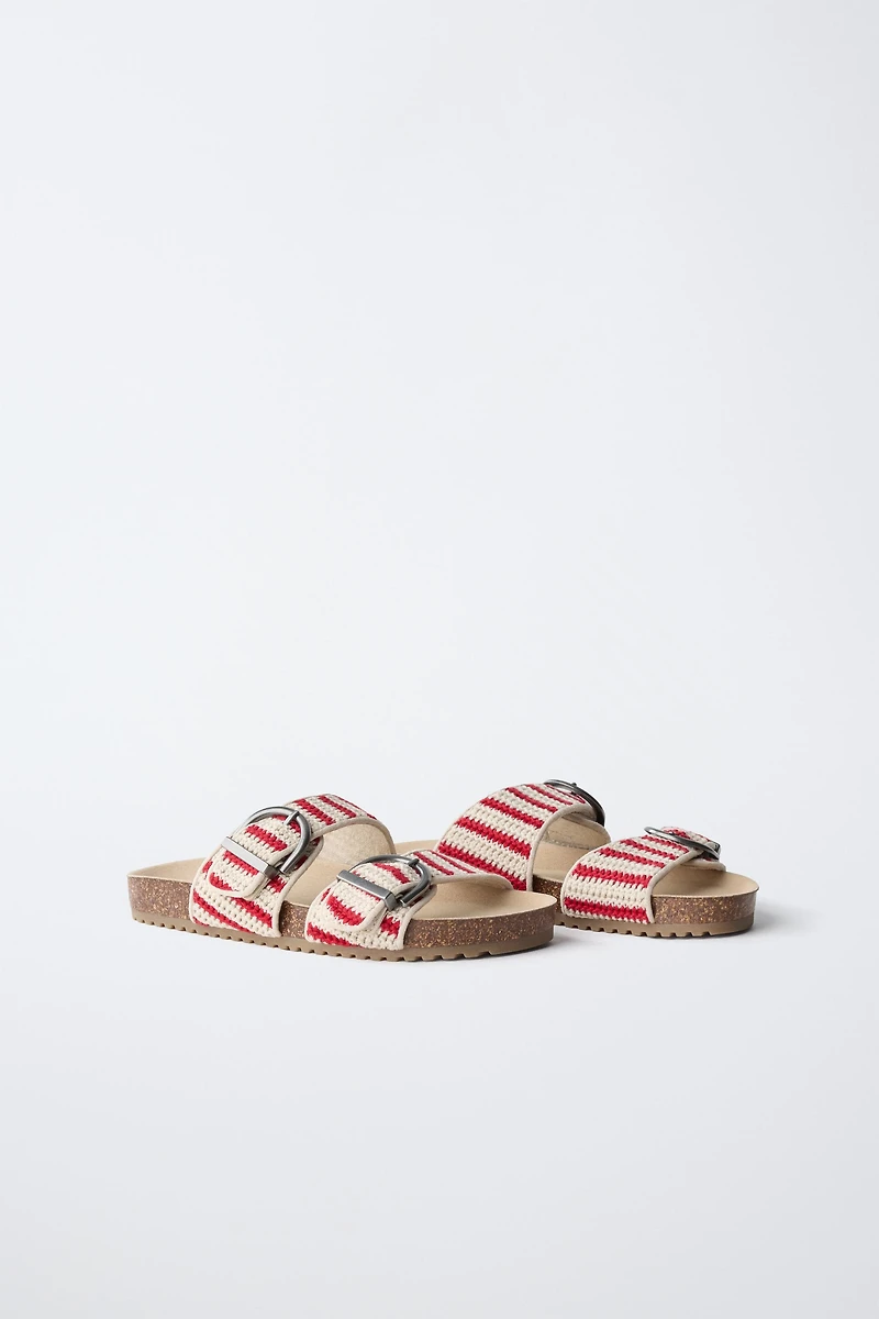 CROCHETED BUCKLE SANDALS