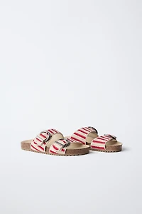 CROCHETED BUCKLE SANDALS