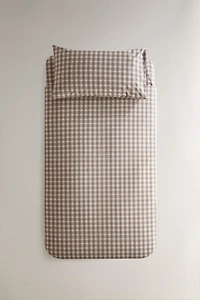 HOUSSE DE COUETTE ENFANT FLANELLE CARREAUX